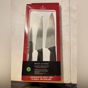 Victorinox Swiss Classic 3-Piece Chef Knife Set - Black Handles
